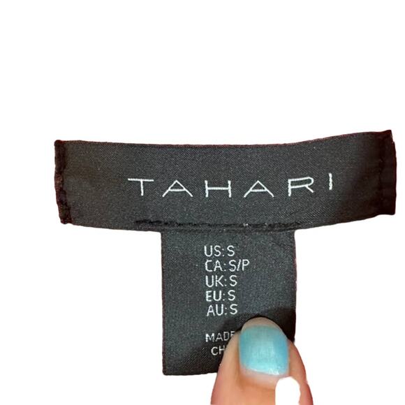 Tahari Red & Maroon Colorblock Long Sleeve Mock Neck Knit Sweater Women Sz S - Picture 6 of 8